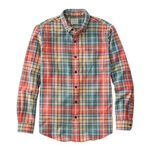 L.L.Bean Men's Scotch Plaid Flannel Shirt, Traditional Fit, Washed Buchanan, S
